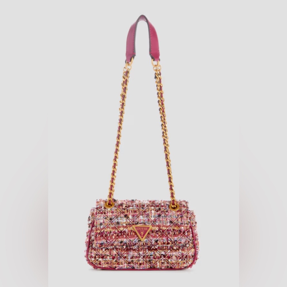 NWT Guess Giully Tweed Mini Convertible Crossbody